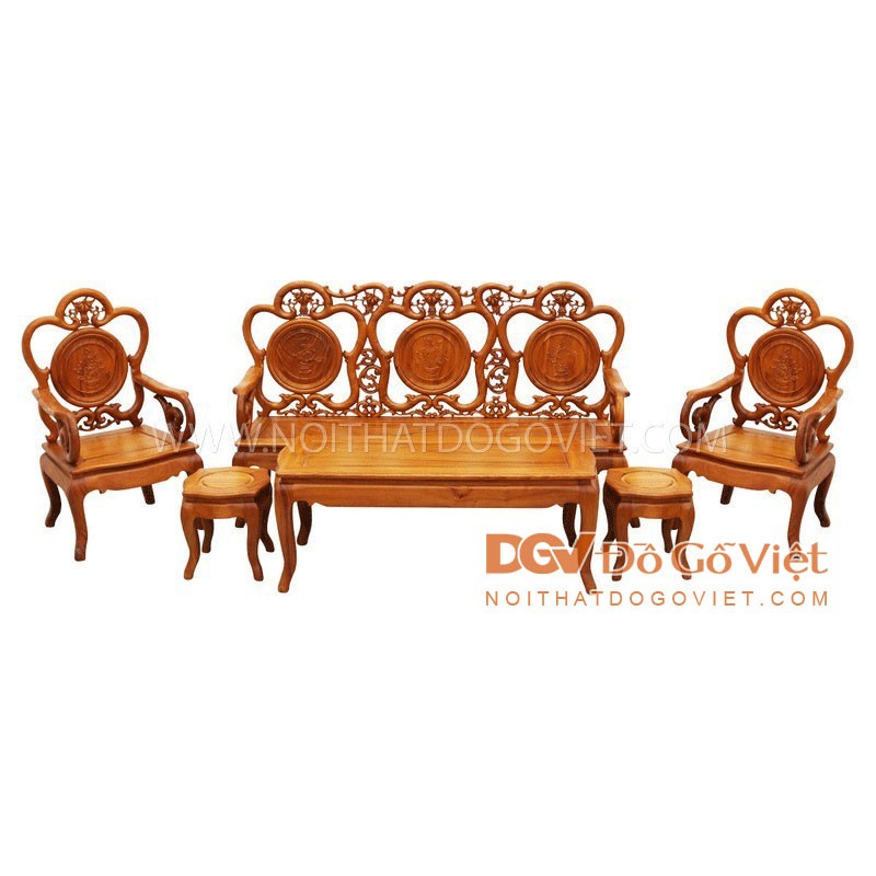 Bàn Ghế Gỗ Gõ Đỏ Phòng Khách Chạm Nho 6 Món.jpg