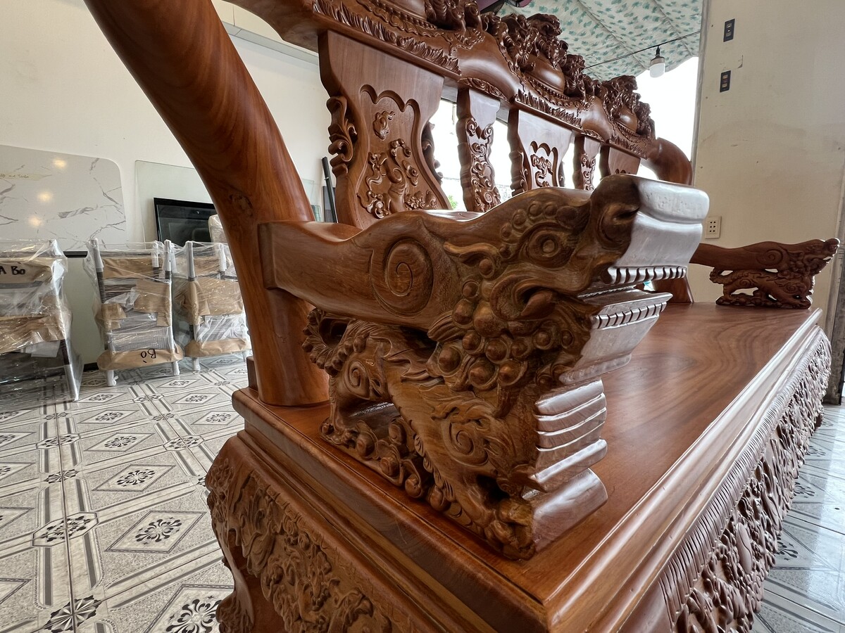 Bộ Salon Phòng Khách Gỗ Gõ Đỏ 10 Món Sang Trọng Đại Gia Đình