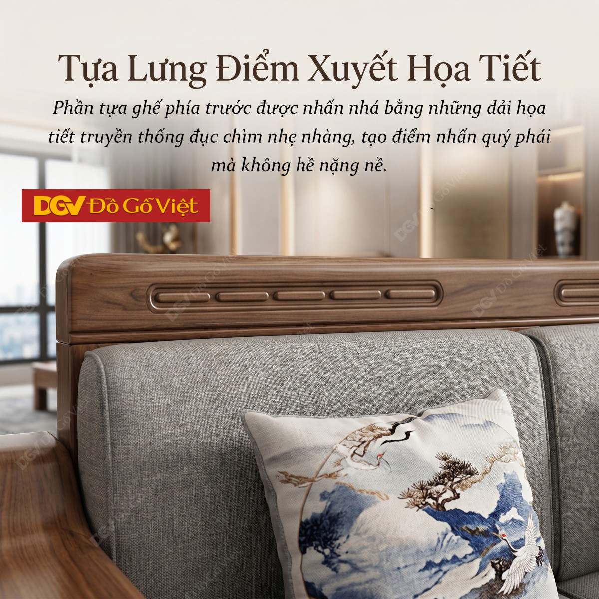 Bộ Sofa Phòng Khách Gỗ Óc Chó Tay Hộp Dày Kiểu Dáng Bề Thế