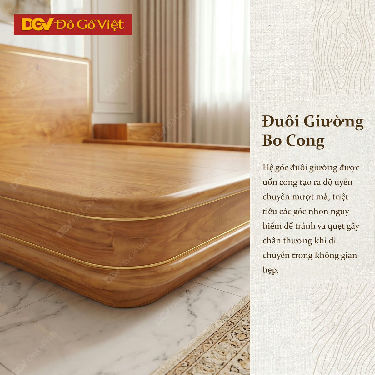 Giường Ngủ Gõ Đỏ Giấu Chân Dáng Thấp Mới Cao Cấp Sang Trọng