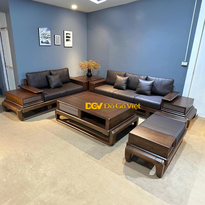 Sofa Gỗ Sồi Nga Phòng Khách 2 Băng Dài Đẹp Giá Rẻ Vế Trái (3).jpg