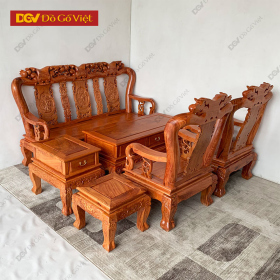 Bàn Ghế Gỗ Salon Hương Đá Chạm Đào Tay 10 6 Món Đẹp Giá Rẻ
