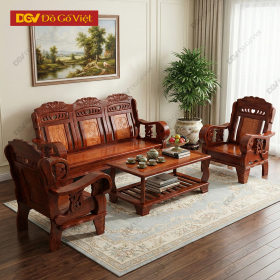 Bàn Ghế Phòng Khách Giá Rẻ Gỗ Xoan Đào Chạm Tứ Quý