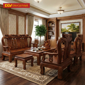 Bàn Ghế Phòng Khách Gỗ Hương Tay 12 6 Món Đẹp Giá Rẻ