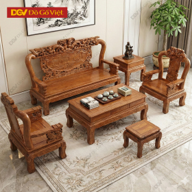 Bàn Ghế Salon Gỗ Hương Rồng Đỉnh Tay 10 6 Món Đẹp Giá Rẻ