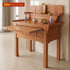Bàn Thờ Gia Tiên Gỗ Gõ Đỏ Tự Nhiên Chân Vuông Cao Vững Chãi