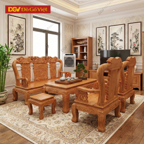Bộ Bàn Ghế Gỗ Gõ Đỏ Phòng Khách Chạm Voi Tay 10 6 Món Đẹp Giá Rẻ