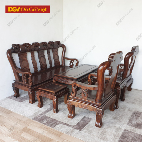 Bộ Bàn Ghế Gỗ Mun Te Chạm Đào Tay 10 6 Món Đẹp Giá Rẻ