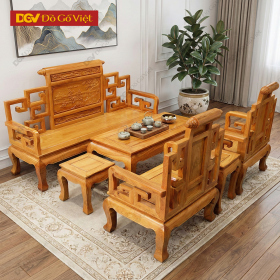 Bộ Bàn Ghế Khung Tranh Cho Phòng Khách Nhỏ Gỗ Gõ Đỏ 100%