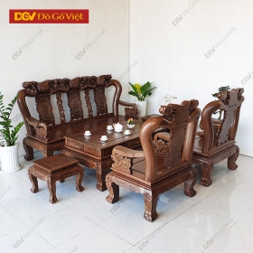 Bộ Bàn Ghế Salon Mun Đuôi Công Chạm Đào Tay 12 6 Món Đẹp Mới 2026