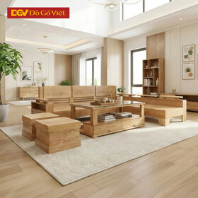 Bộ Bàn Ghế Sofa Góc Hiện Đại Gỗ Sồi Nga Tay Trứng Đẹp Rẻ