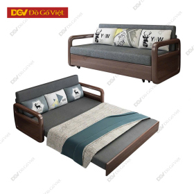Ghế Kéo Thành Giường Gỗ Cao Su Vân Sồi Màu Óc Chó Đẹp 2026