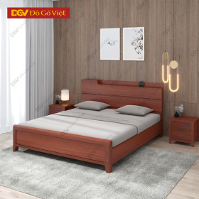 Giường Ngủ Gỗ Veneer Xoan Đào Chân Cao Tiện Nghi Giá Tốt