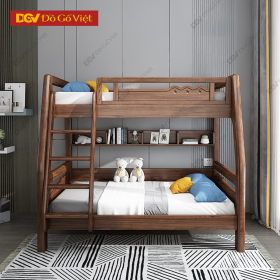 Giường Tầng Đa Năng Gỗ Sồi Tự Nhiên Có Kệ Để Đồ Tiện Lợi