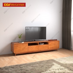 Kệ Tivi Vân Gõ Đỏ Cốt Cao Su Bo Cạnh Chân Cao Đẹp Mới 2026