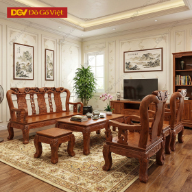 Salon Gỗ Xoan Đào Nâu Cánh Gián Tay 10 6 Món