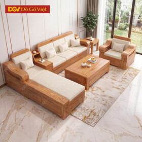 Sofa Phòng Khách Gỗ Gõ Đỏ Tay Nguyên Khối Bề Thế Sang Trọng