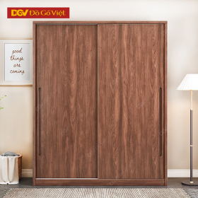 Tủ Áo Cánh Lùa Gỗ Veneer Óc Chó Tay Nắm Âm Tối Giản