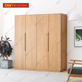 Tủ Áo Quần Gỗ Tự Nhiên Trơn Cánh Mở Màu Sồi Hiện Đại