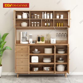 Tủ Chén Bát Và Đồ Dùng Nhà Bếp Gỗ Sồi Nhiều Ngăn Tiện Dụng
