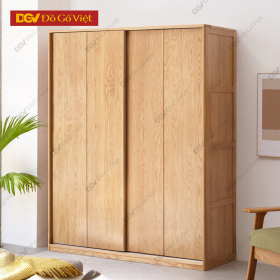 Tủ Cửa Lùa Hiện Đại Để Quần Áo Gỗ Veneer Màu Sồi