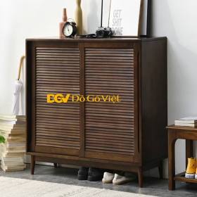 Tủ Dép Lá Sách Cánh Lùa Gỗ Căm Xe Hiện Đại Đẹp Rẻ