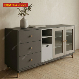 Tủ Đựng Chén Bát Kết Hợp Để Đồ Nhà Bếp Màu Xám Đẹp Rẻ