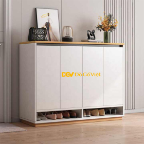 Tủ Đựng Giày Dép Hiện Đại Cửa Ra Vào Màu Trắng Đẹp