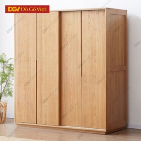 Tủ Đựng Quần Áo Cửa Lùa Gỗ Sồi Đẹp Hiện Đại
