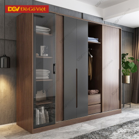 Tủ Đựng Quần Áo Cửa Trượt MDF Màu Nâu Mẫu Mới Nhất 2026