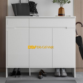Tủ Giày Dép Hiện Đại 3 Cánh Mở Gỗ MDF Chống Ẩm Màu Trắng Đẹp Rẻ