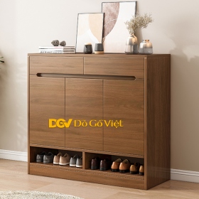Tủ Giày Gỗ Tự Nhiên Sồi Màu Nâu Cánh Mở Tiện Lợi Đẹp Giá Rẻ