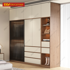 Tủ Phòng Ngủ Đựng Quần Áo Kiểu Bắc Âu Cánh Kính Hiện Đại