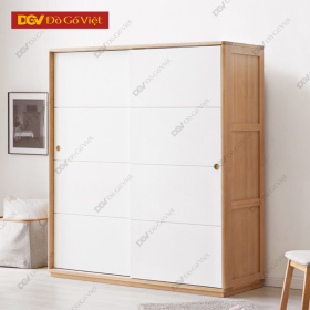 Tủ Quần Áo Cửa Trượt Cánh Màu Trắng Gỗ Tự Nhiên Đẹp Giá Tốt