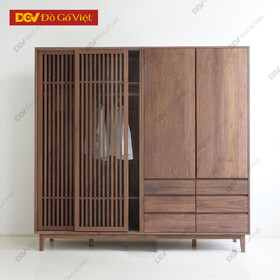 Tủ Quần Áo Gỗ Óc Chó Hiện Đại Bắc Âu
