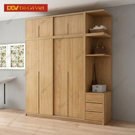 Tủ Quần Áo Gỗ Veneer Sồi Cánh Lùa Hiện Đại Tùy Chọn Nhiều...