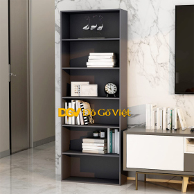 Tủ Sách Gỗ Công Nghiệp Giá Rẻ Sơn PU Màu Xám Hiện Đại