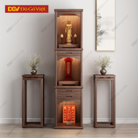 Tủ Thờ Gỗ Óc Chó Đẹp 3 Tầng Thiết Kế Bề Ngang Nhỏ
